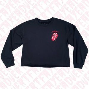 Rolling Stones Cropped Sweatshirt Distressed Long Sleeved Target